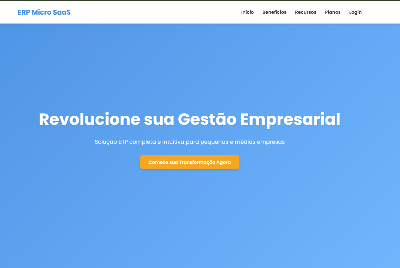 Projeto Landing Page ERP